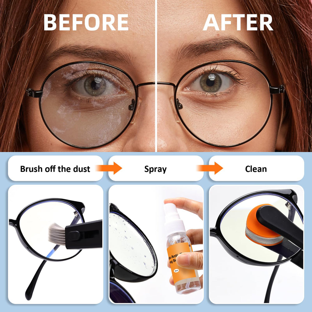 High-density soft brush for glasses cleaning