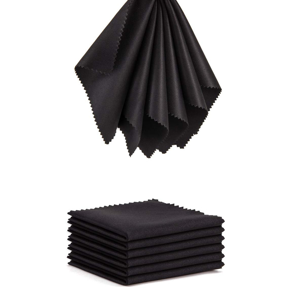 Black microfiber glasses cleaning cloth folded