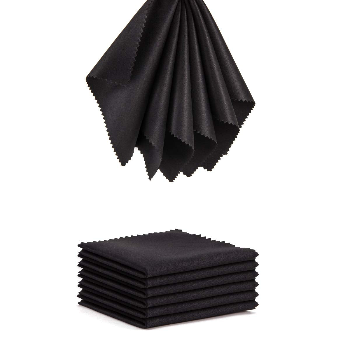Black microfiber glasses cleaning cloth folded