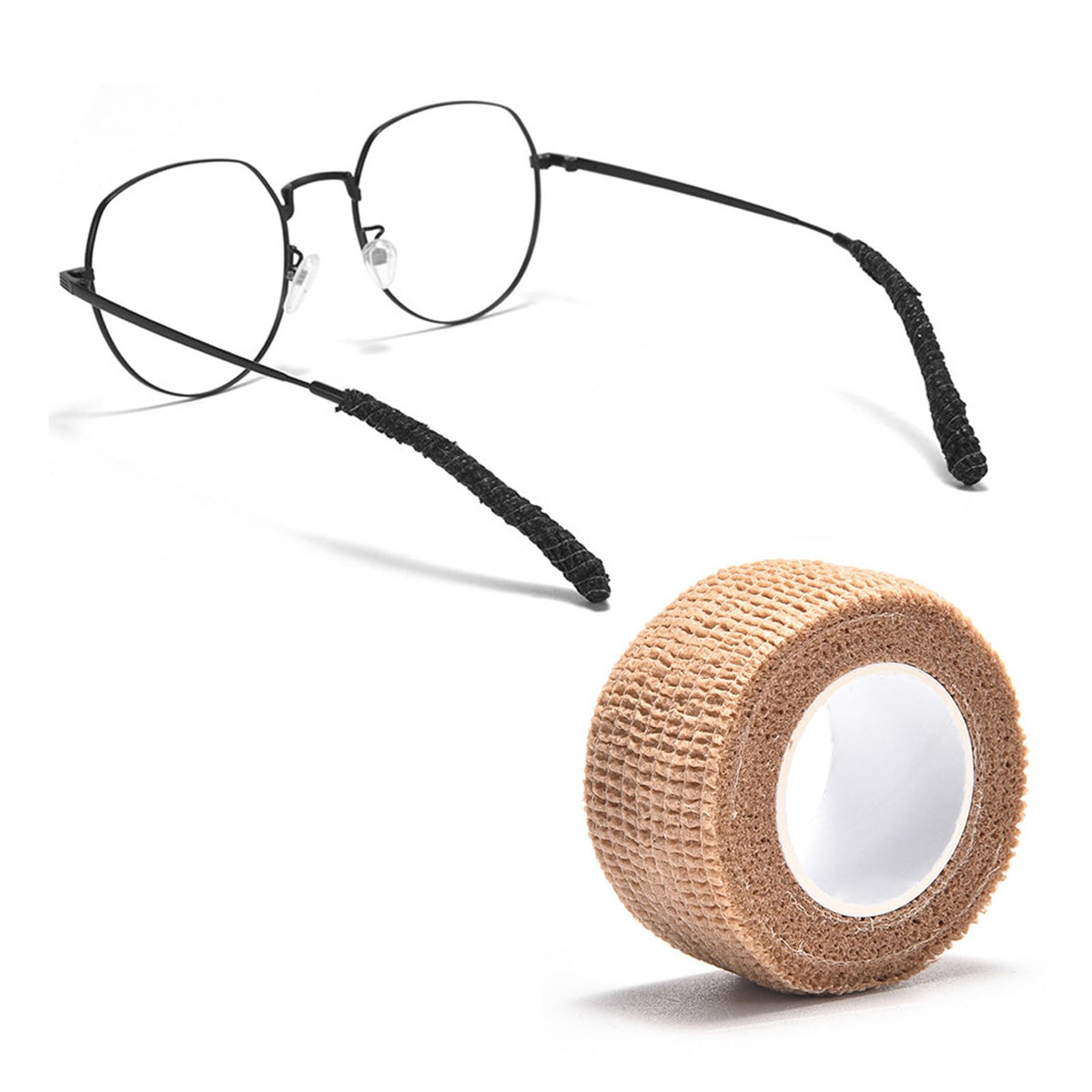 DIY Glasses Ear Cushion Grips wrapped around temple end