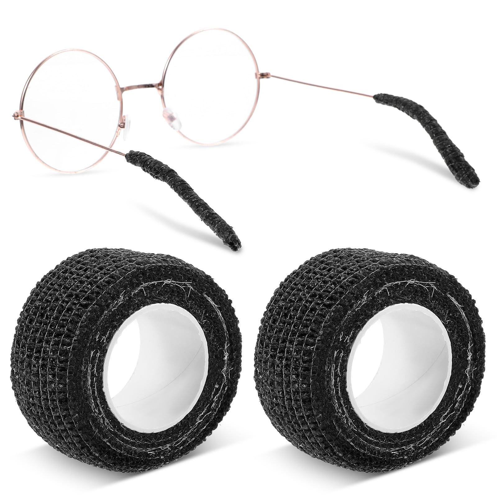 Black glasses ear cushion bandage product close-up