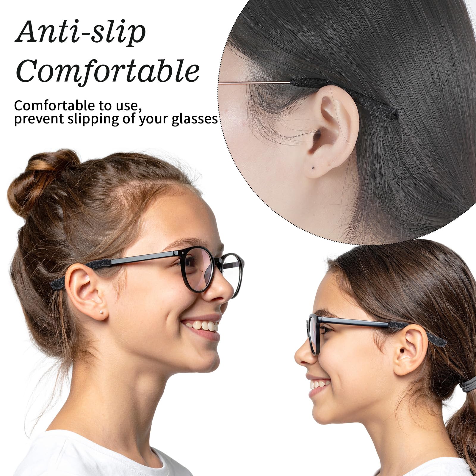 Eyeglass arms with cushion bands installed