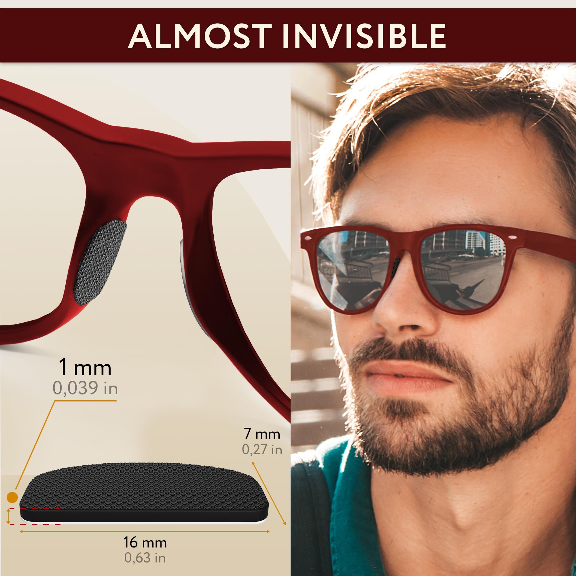 Ultra-thin 0.5mm non-slip nose bridge pad for glasses