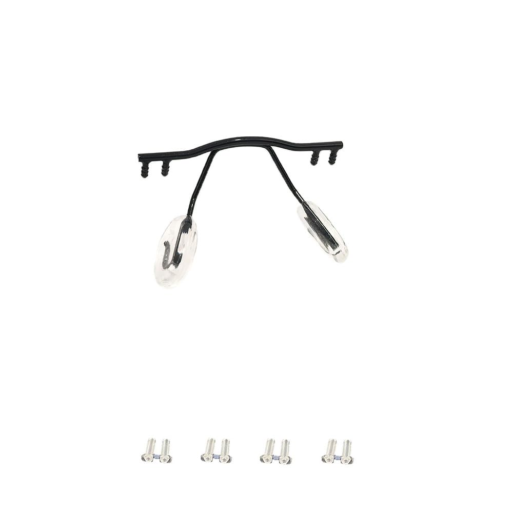 Frameless metal eyeglasses nose pad arm (black) - close-up detail