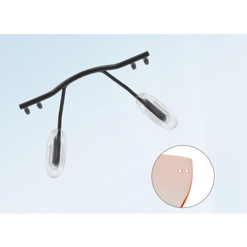In-use view: replacement nose pad arm kit for metal glasses - black
