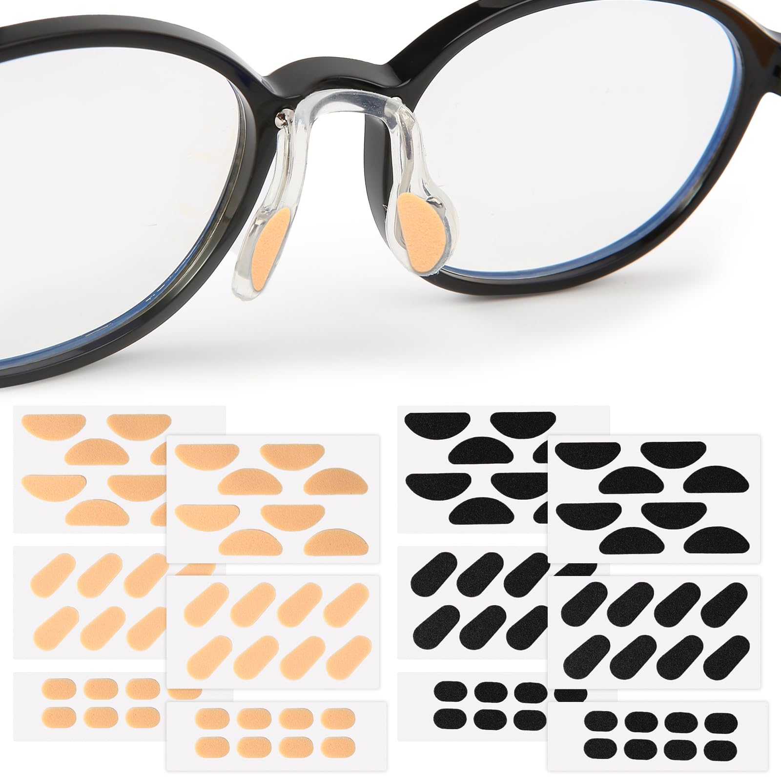 D-shaped black eyeglasses nose pad