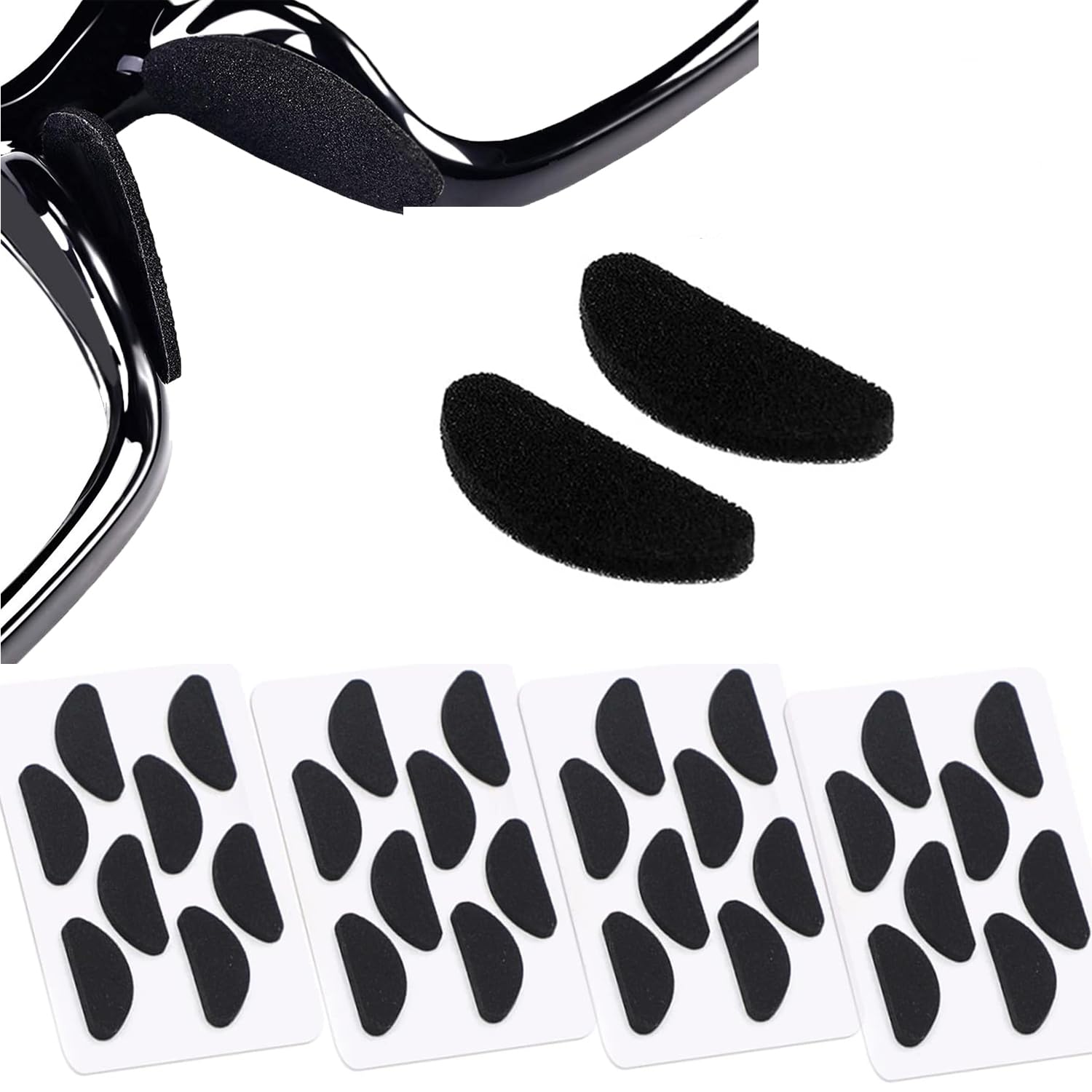 Close-up of soft foam nose pads for glasses