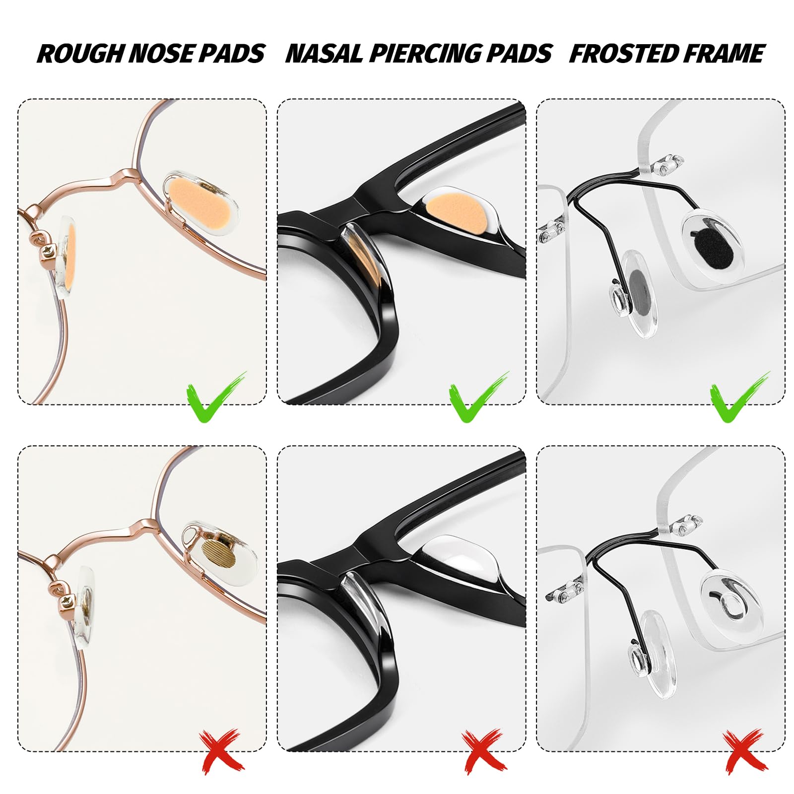 Oval skin-colored eyeglasses nose pad