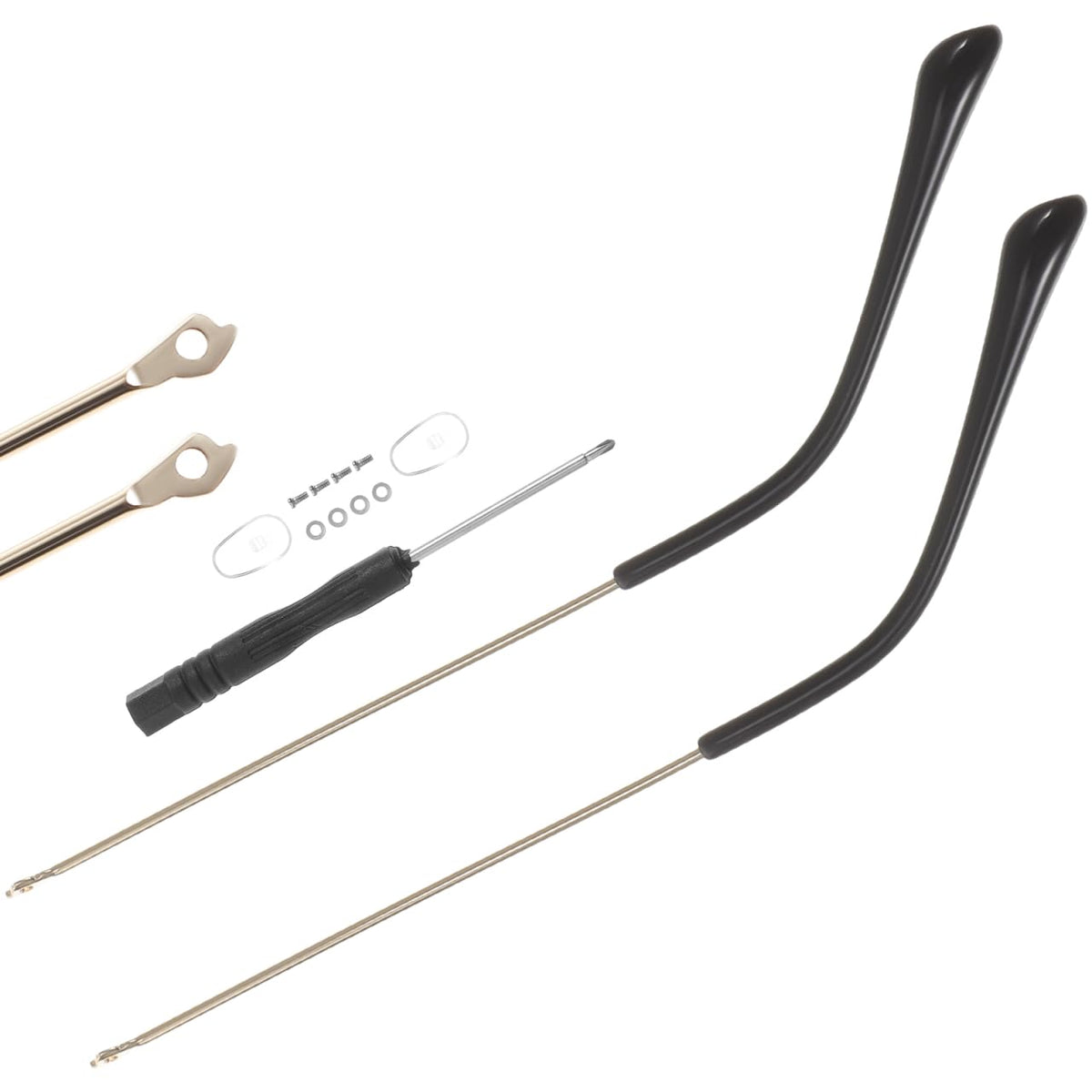 Glasses Repair Kit 1 Pair Metal Temples Gold
