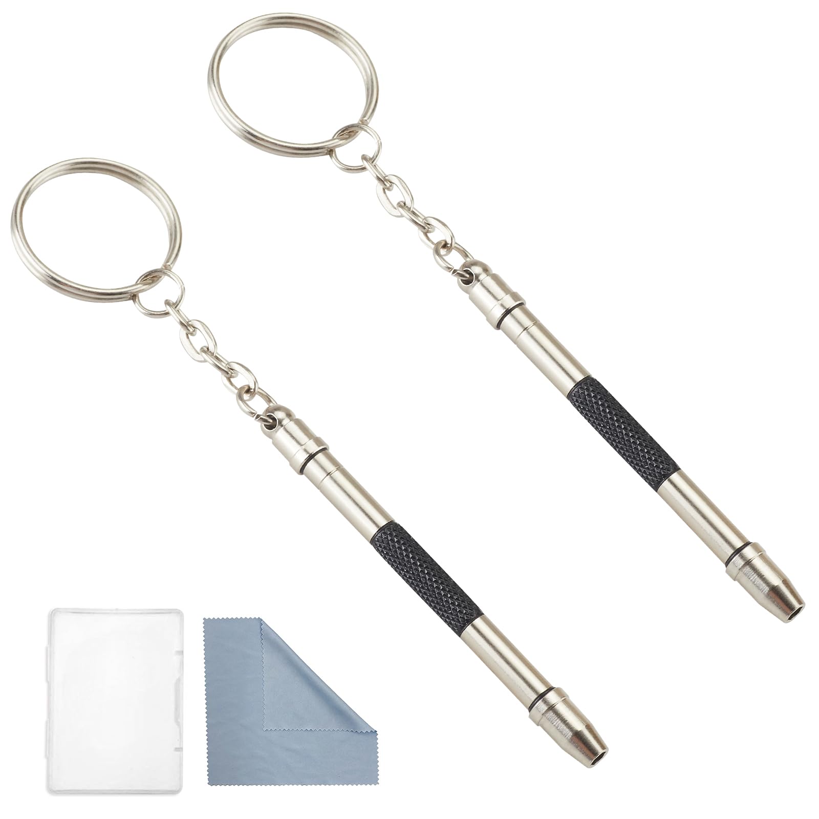 Omnful Glasses Repair Kit in clear plastic box with 2 mini copper screwdrivers