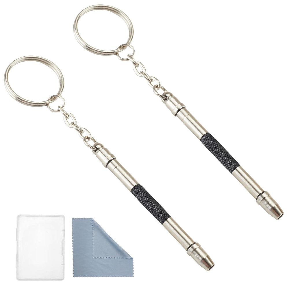 Omnful Glasses Repair Kit in clear plastic box with 2 mini copper screwdrivers
