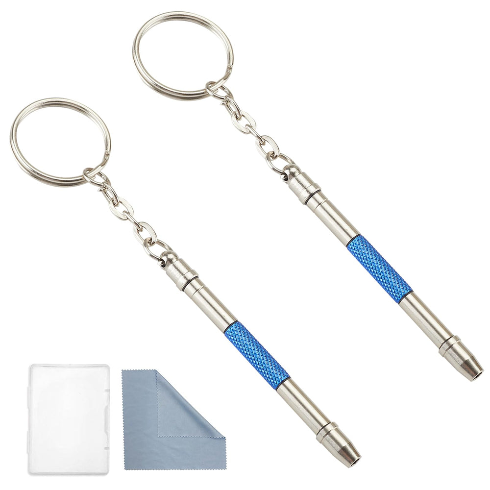 Omnful Glasses Repair Kit opened to reveal 5-in-1 mini screwdrivers and cleaning cloth