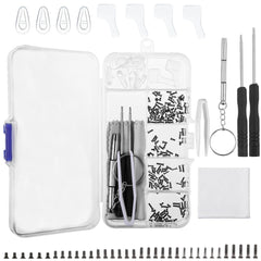 Assorted screws included in the glasses repair kit