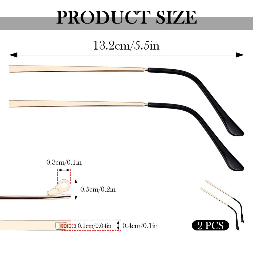 Replacement arms in gold for various eyeglass brands