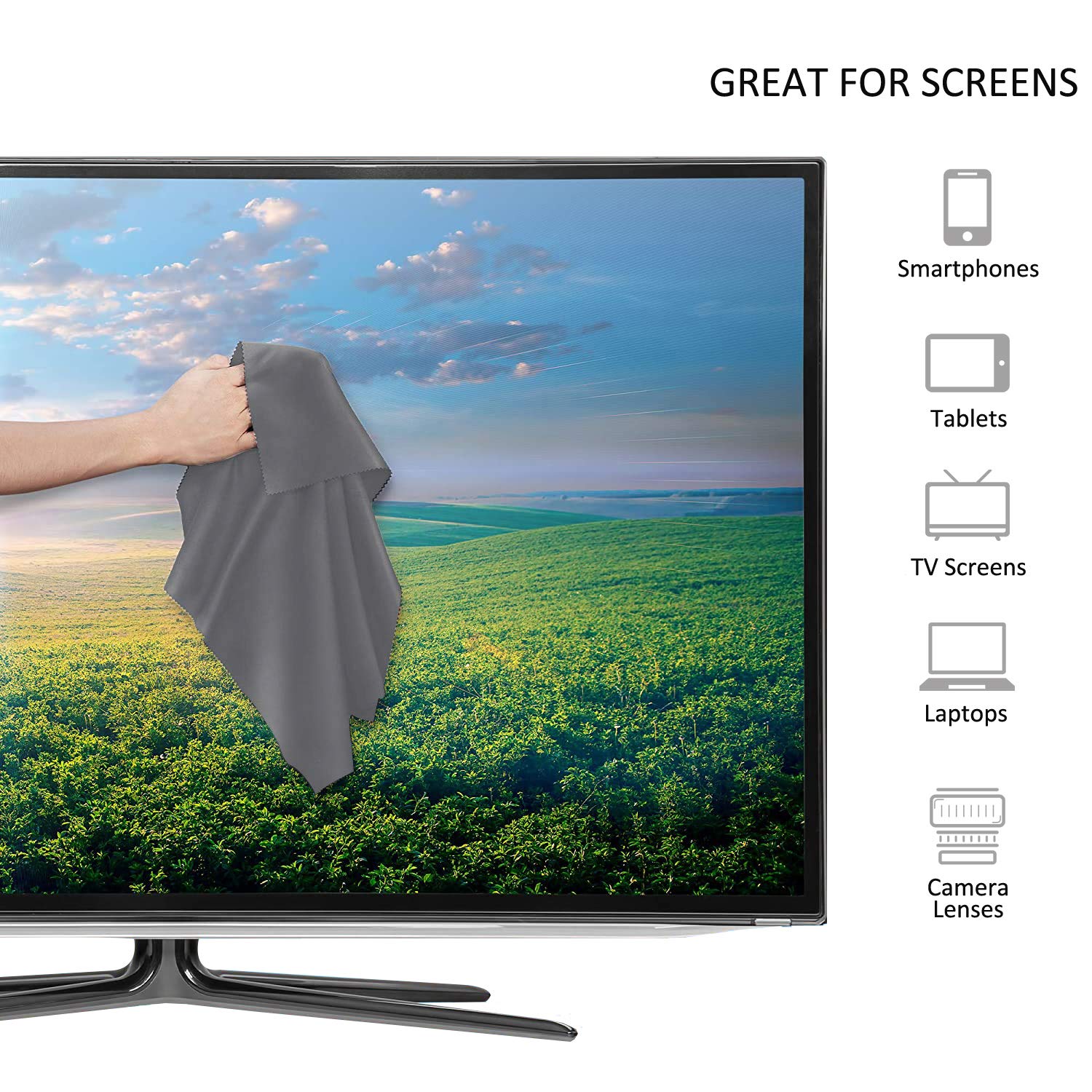 Cleaning glasses, screens and camera lenses