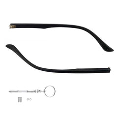 Black replacement temple arms for glasses