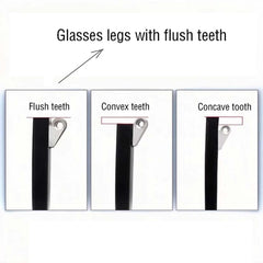 Close-up of temple arms double teeth hinge