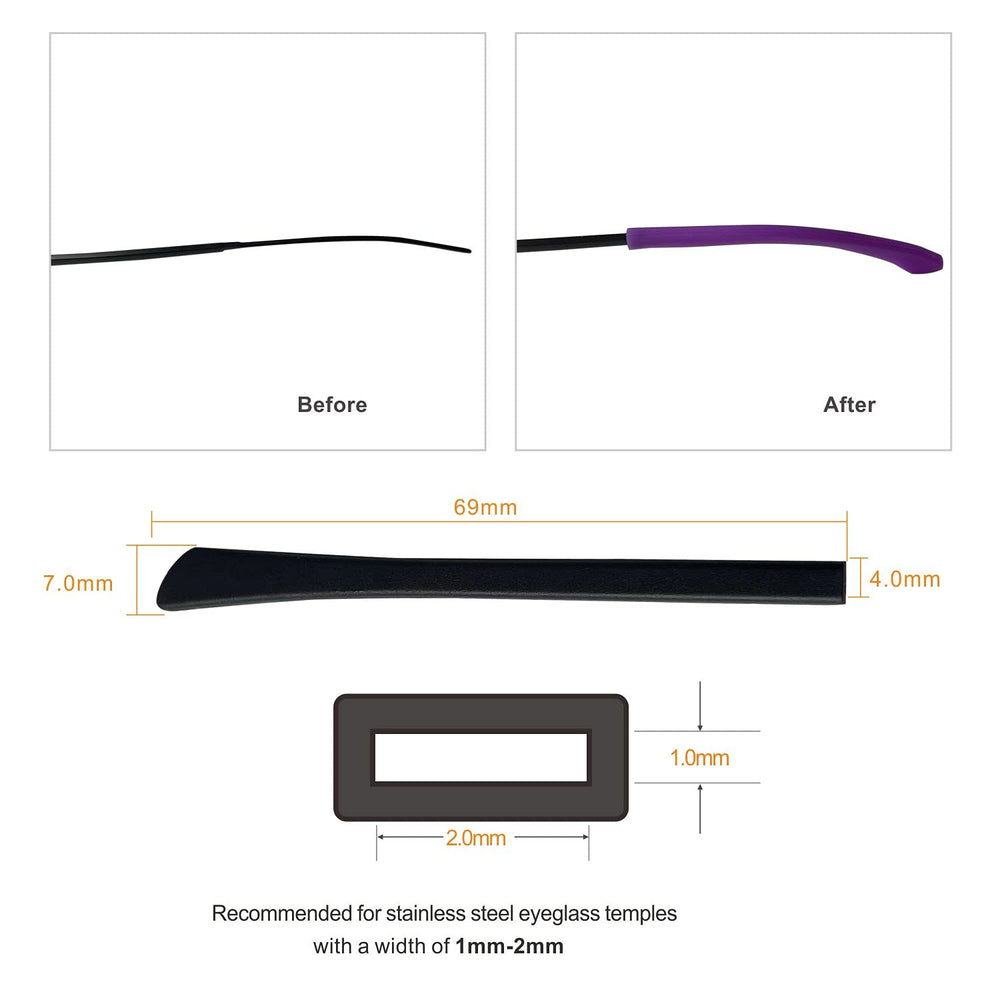 White silicone eyeglass temple end tips