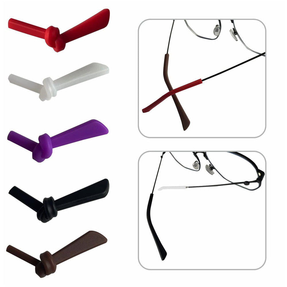 Brown silicone temple end tips for lightweight frames