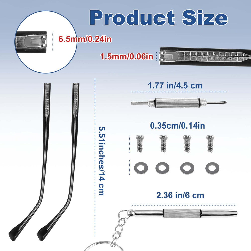 Replacement temple arm for glasses in black