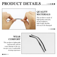 Replacement temple leg for glasses and sunglasses in black metal