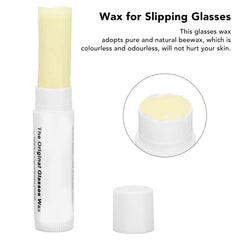 Slim pocket-sized container for beeswax glasses wax