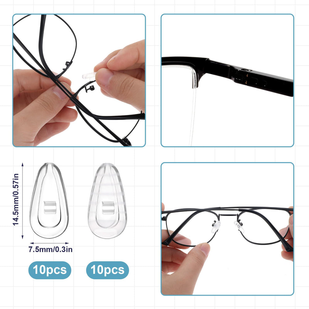 Glasses with new nose pads for a secure, non-slip fit