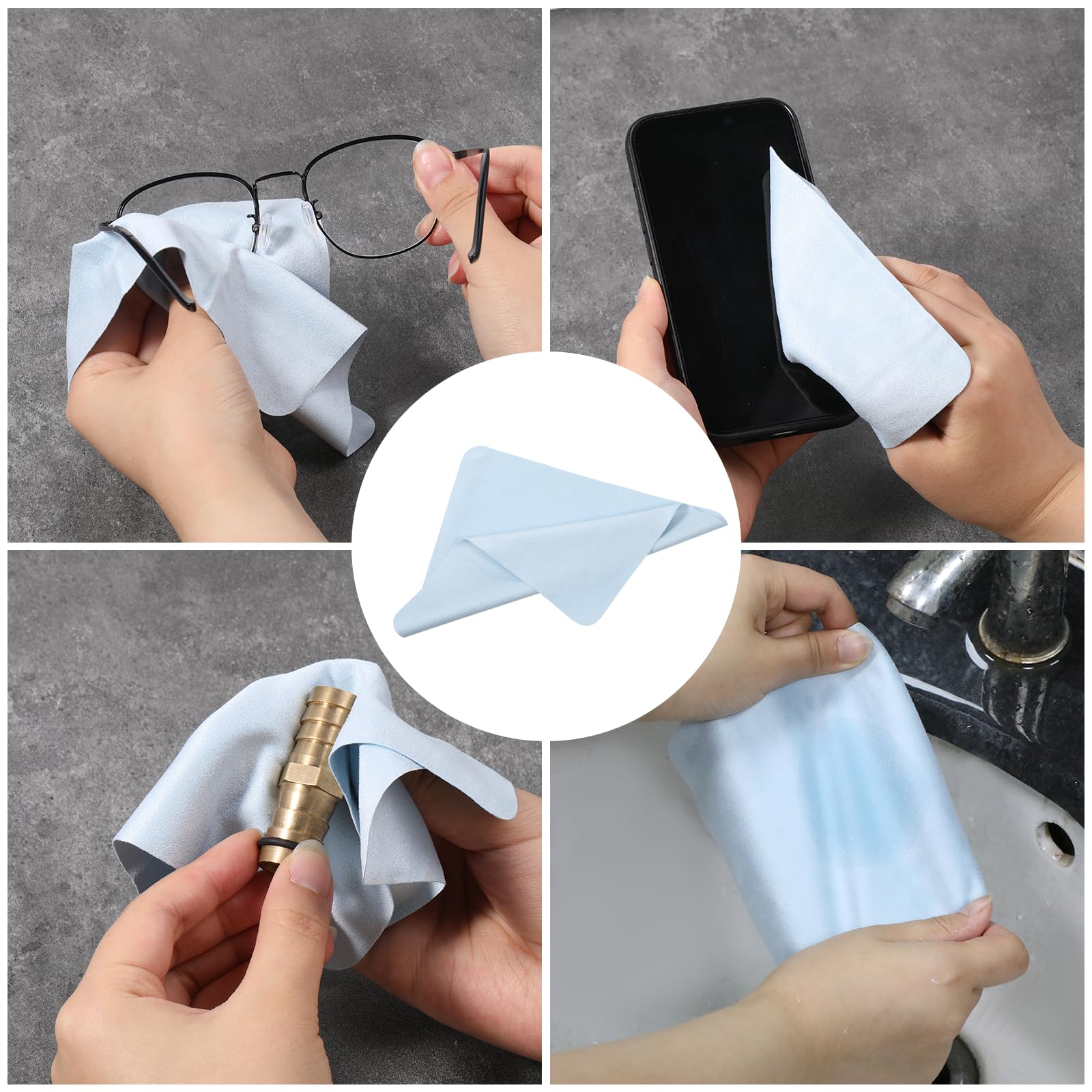 Glasses with replacement nose pads installed