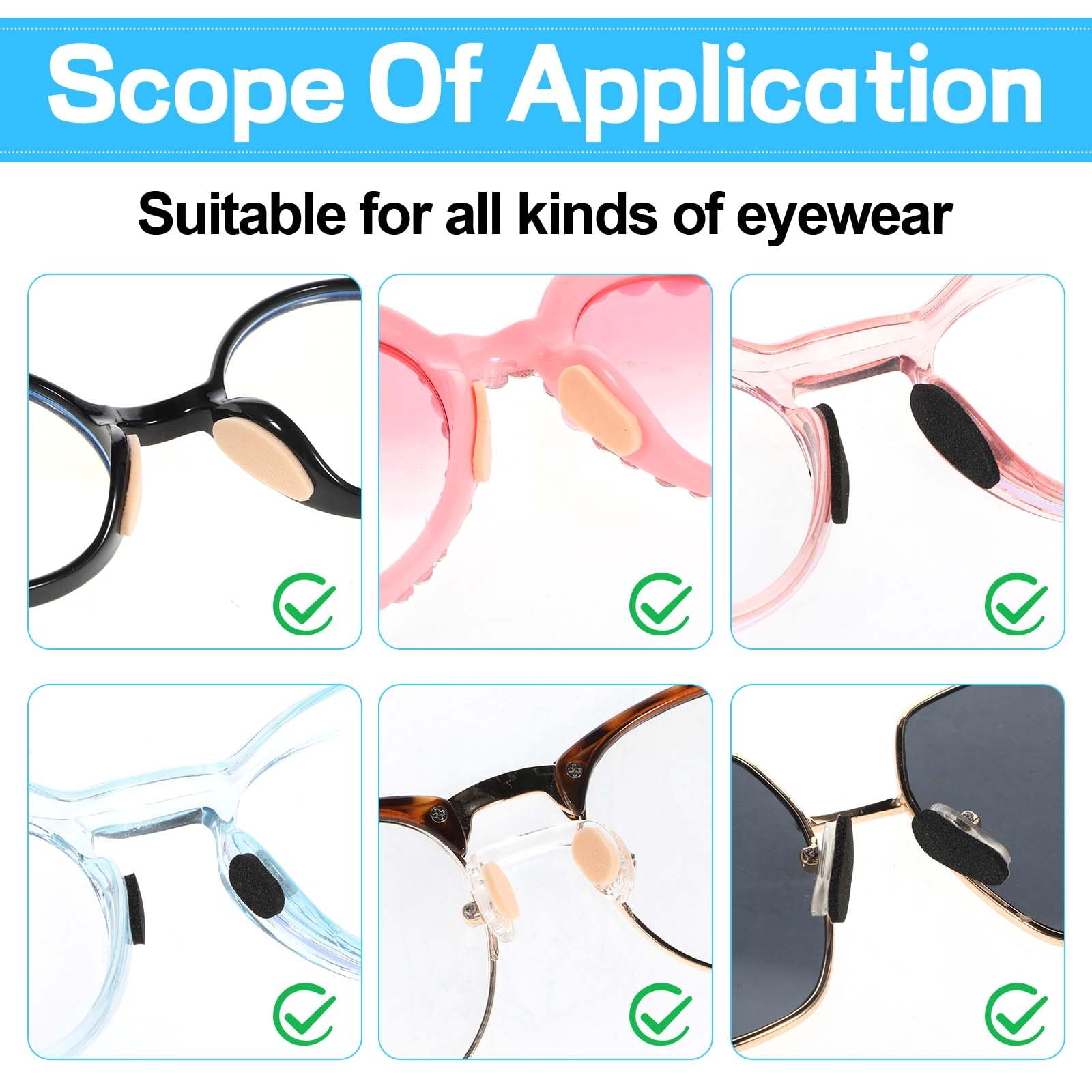 Eyeglasses with foam nose pads applied