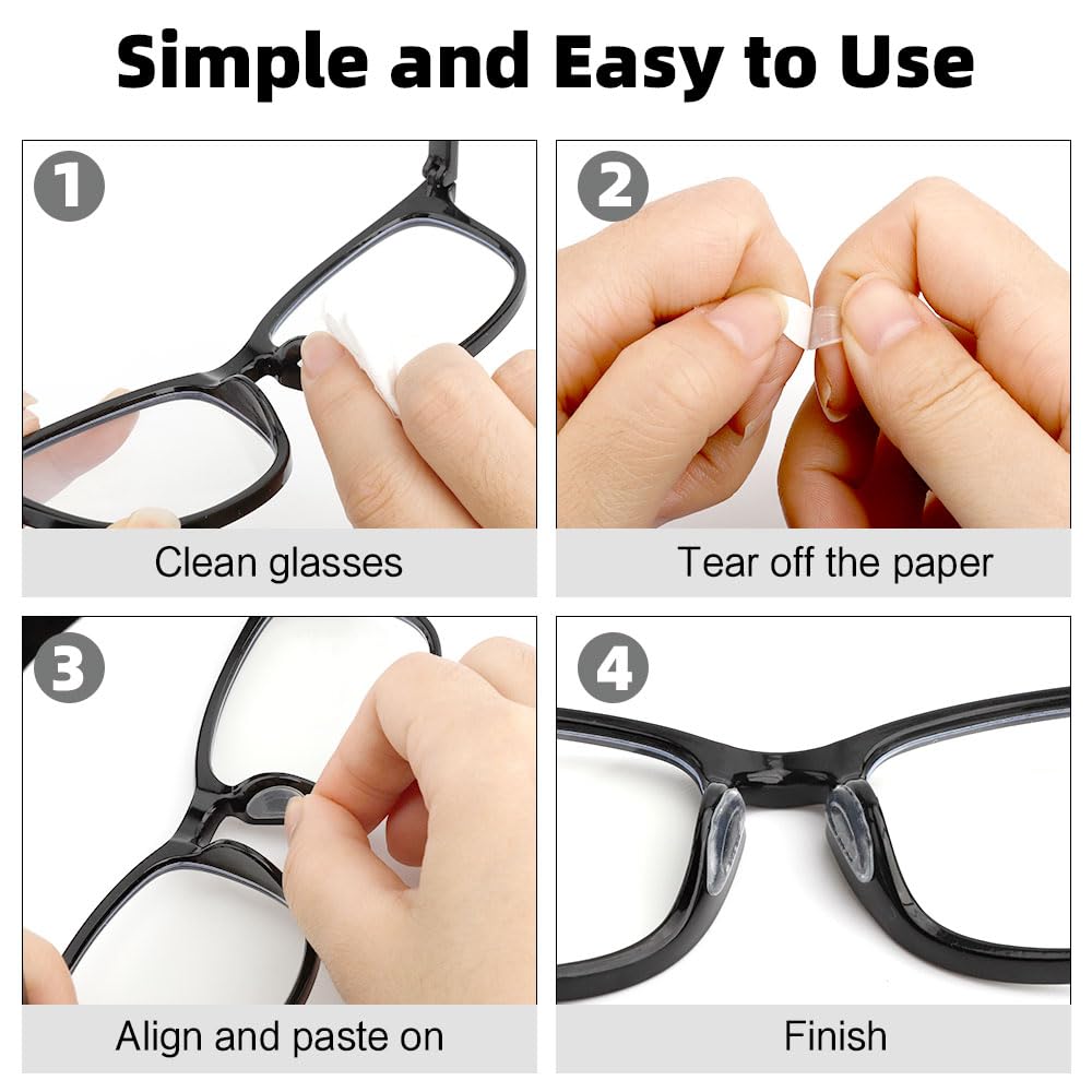 Glasses with silicone nose pads suitable for various frames