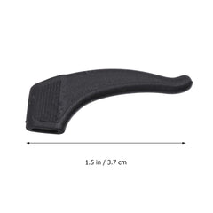 Close-up of black silicone eyeglass ear pad grip