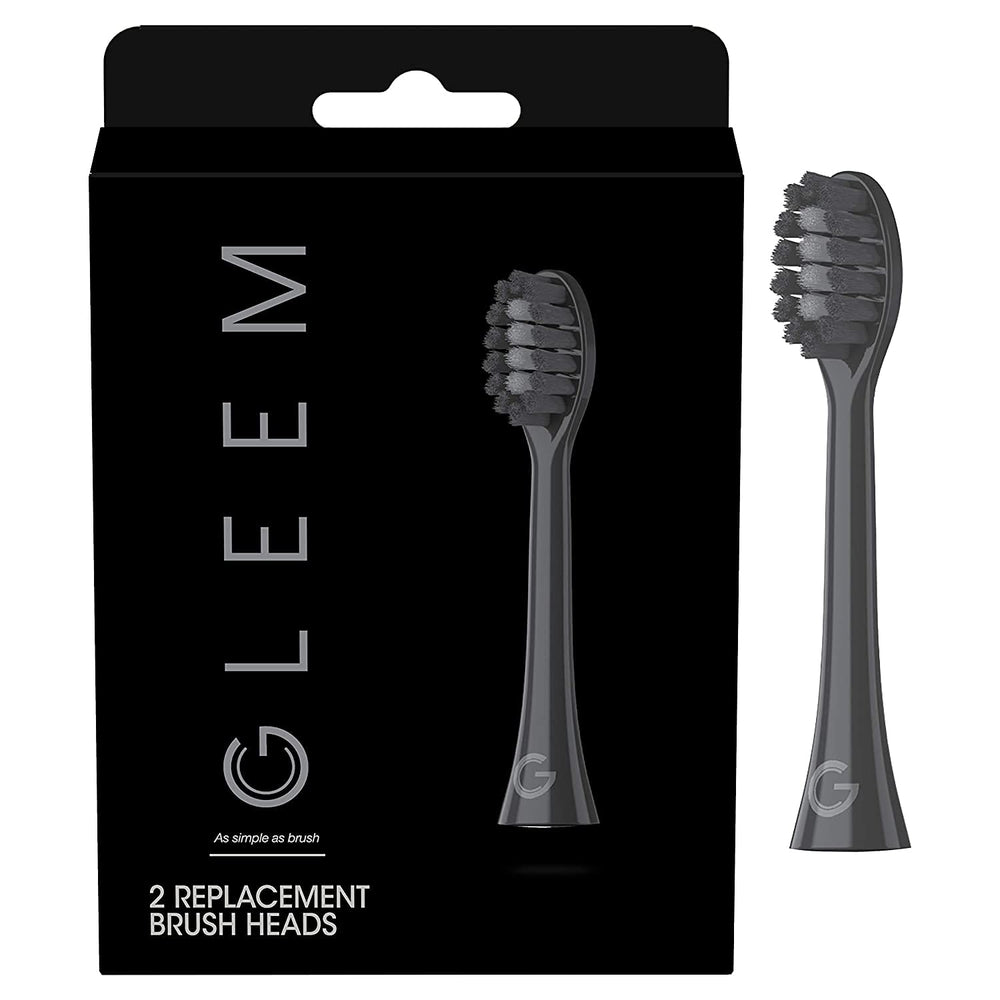 GLEEM replacement brush head black 2 count - front view