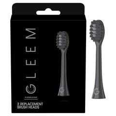GLEEM replacement brush head black 2 count - front view