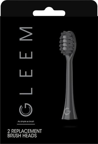 Close-up of black GLEEM replacement brush head bristles