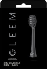 Close-up of black GLEEM replacement brush head bristles