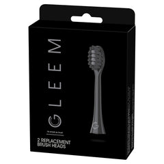 Two replacement brush heads displayed in black