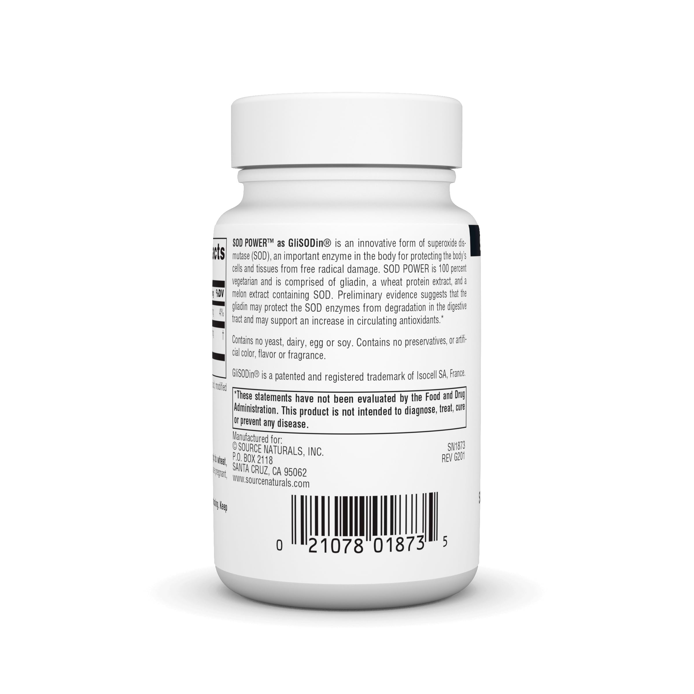 GliSODin formula image indicates enhanced SOD delivery with potential cellular protection.