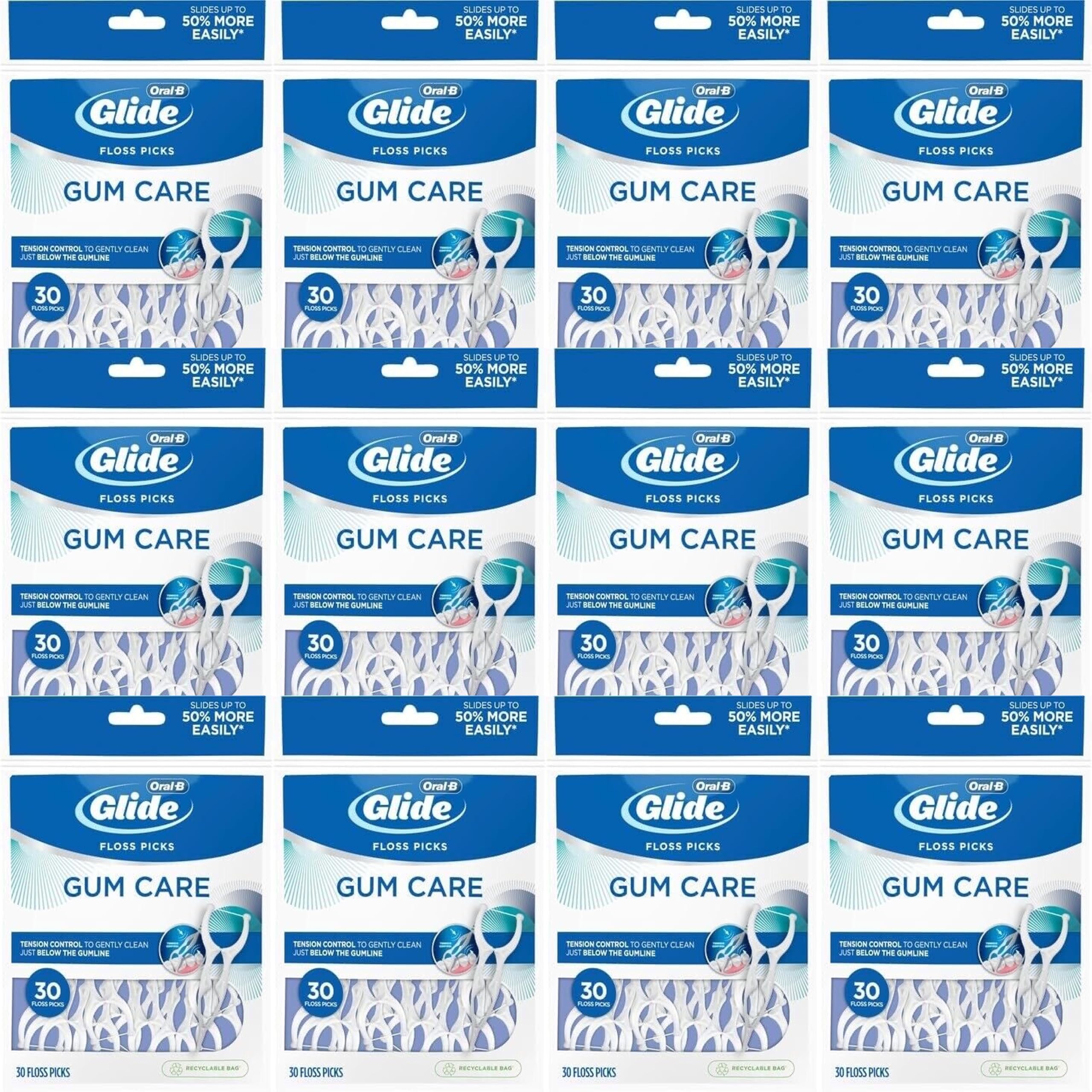 GLIDE Pro-Health Advanced Floss Picks 30 Count – Front View