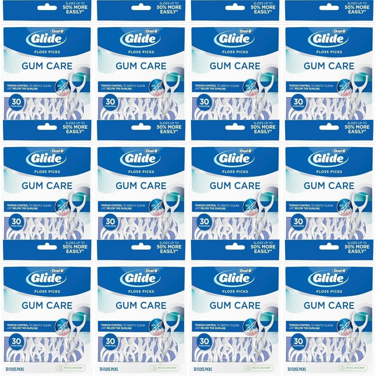 GLIDE Pro-Health Advanced Floss Picks 30 Count – Front View