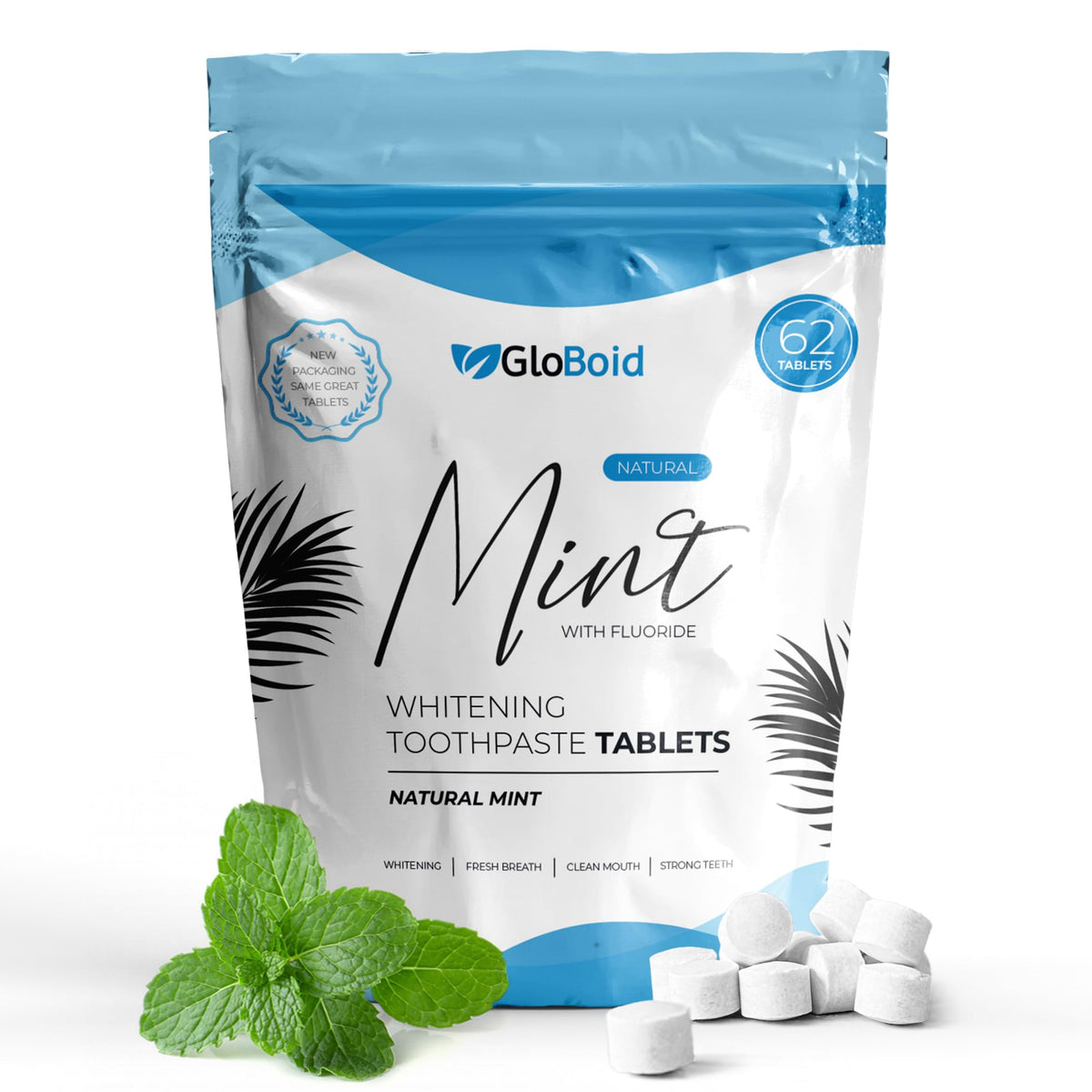 GloBoid toothpaste tablets with fluoride in a 1-month pack