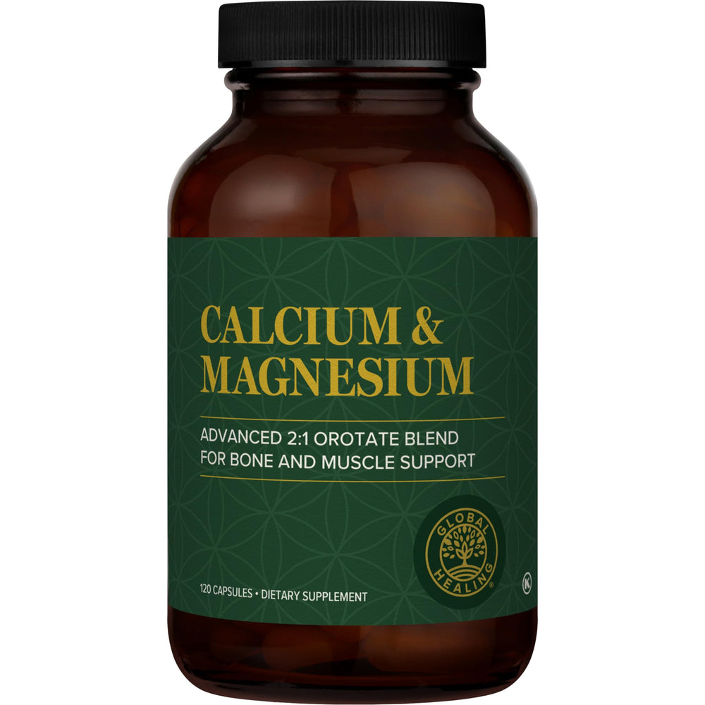 Global Healing Calcium & Magnesium Orotate bottle with 120 capsules