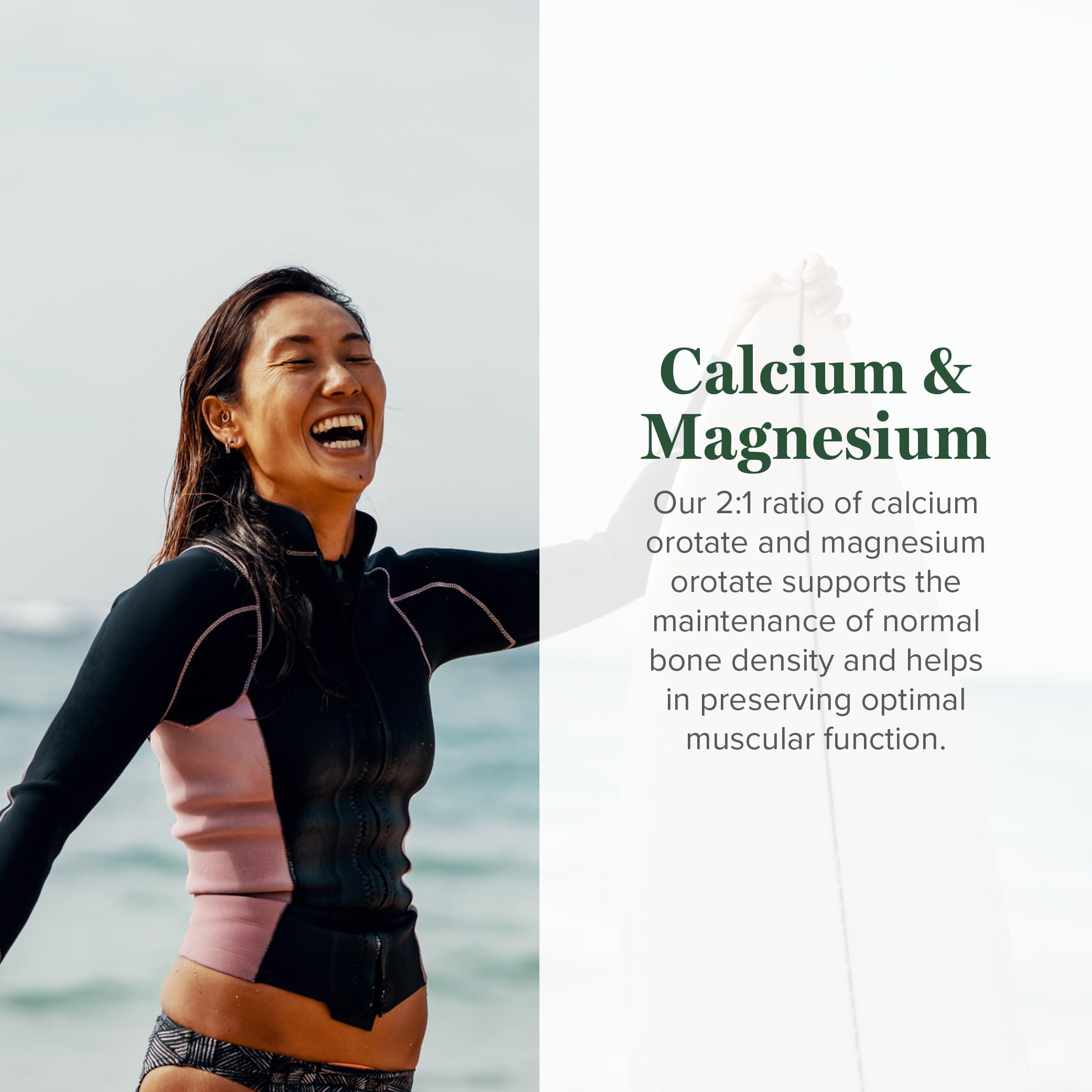 Front view of Global Healing Calcium & Magnesium Orotate bottle