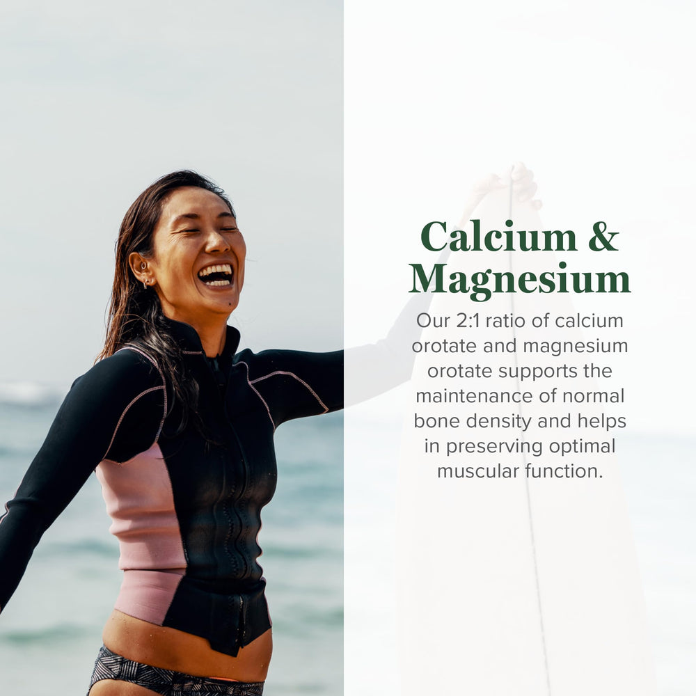 Front view of Global Healing Calcium & Magnesium Orotate bottle