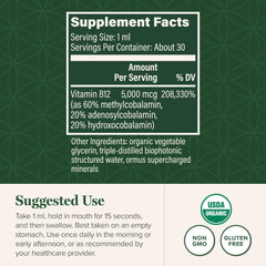 Liquid B12 sublingual supplement dropper dispensing