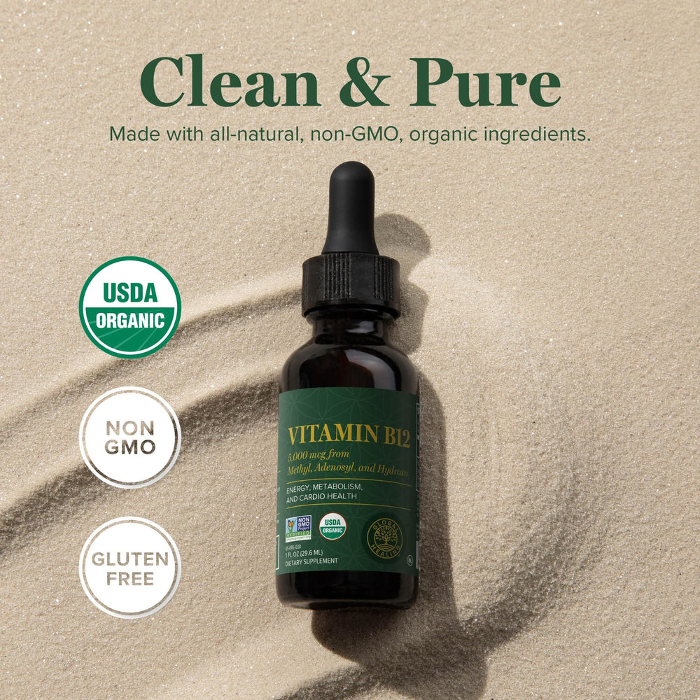 Organic vegan B12 sublingual ingredients visual