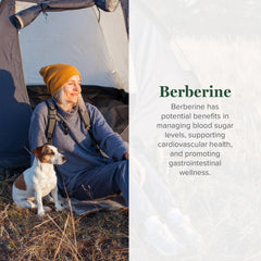 Close-up of Berberine 1200 mg capsules with Cinnamon and Black Pepper