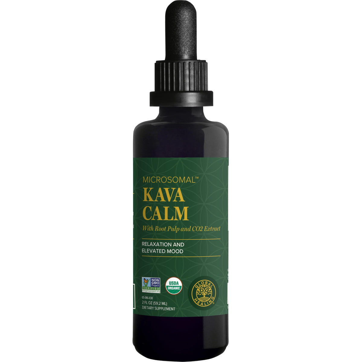 Global Healing Center Organic Kava Calm bottle front view