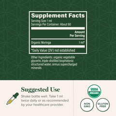 Moringa liquid drops bottle with dropper