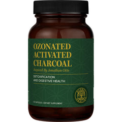 Front view of Global Healing Center Ozonated Activated Charcoal Powder 60 capsules