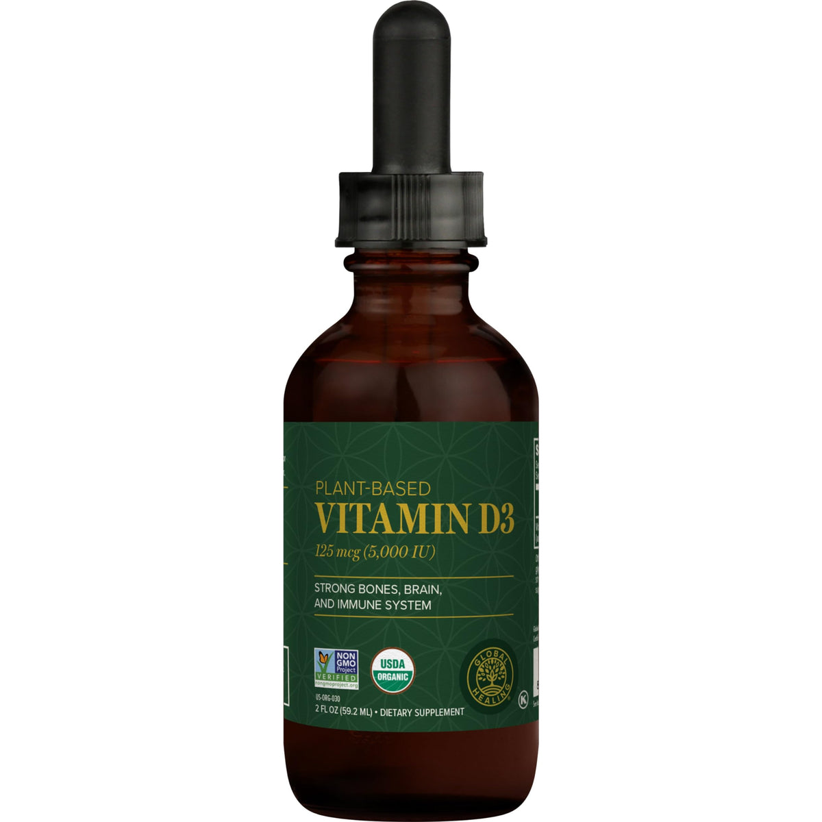 Global Healing Center Vitamin D3 5000IU Liquid Drops for Women and Men